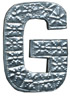Letter G - Handtooled Aluminum, Indonesia